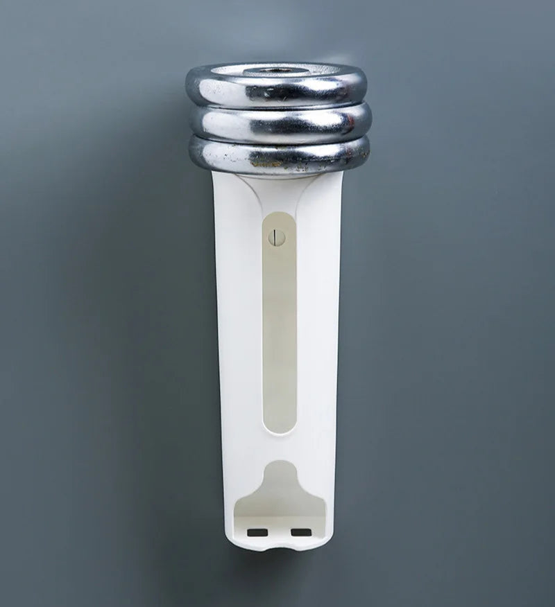A wall-mounted plastic bag holder made of durable stainless steel with a sleek silver finish. Designed to neatly store and dispense plastic grocery bags, it features a top opening for easy insertion and a front slot for convenient retrieval, helping to keep your kitchen organized and clutter-free.