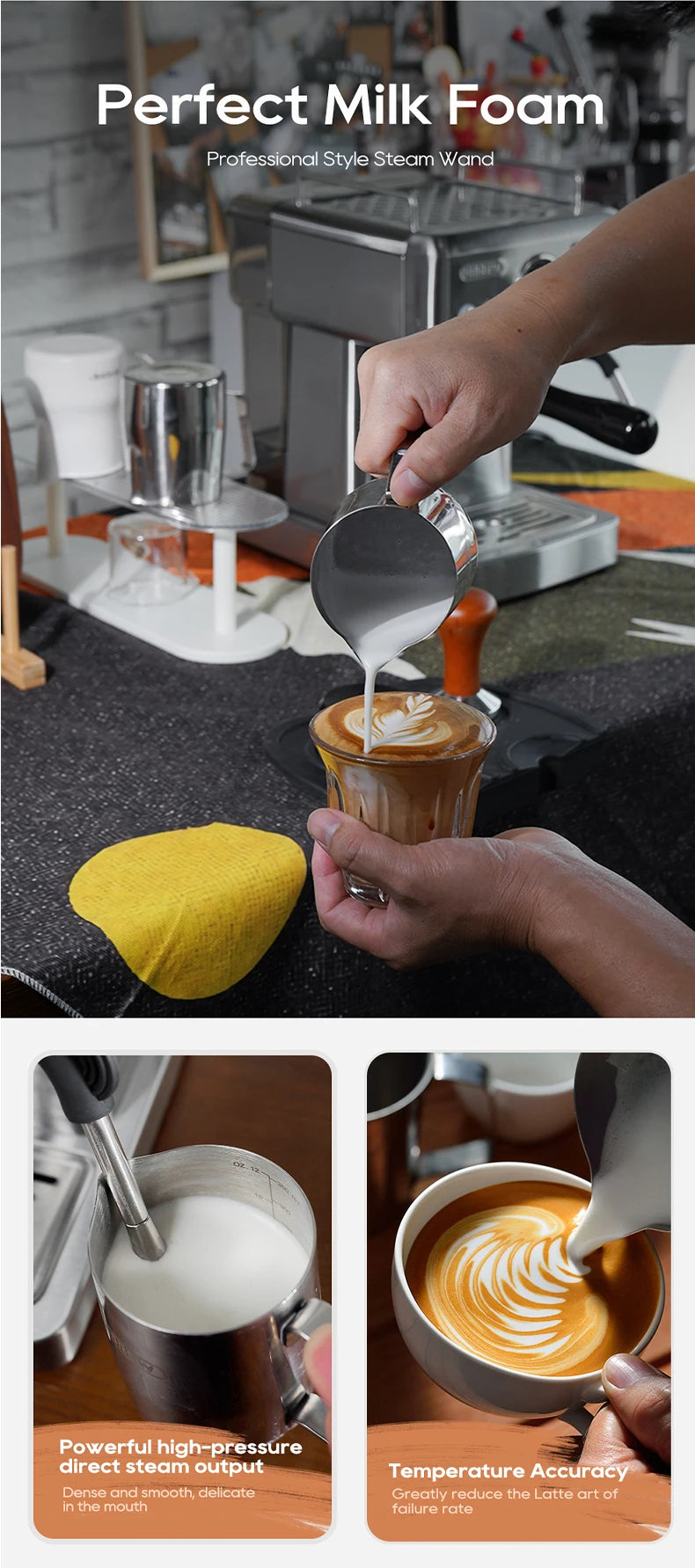 An automatic espresso coffee machine designed for ease of use, featuring a sleek modern design, programmable settings for brewing espresso, and a built-in grinder for fresh coffee grounds.