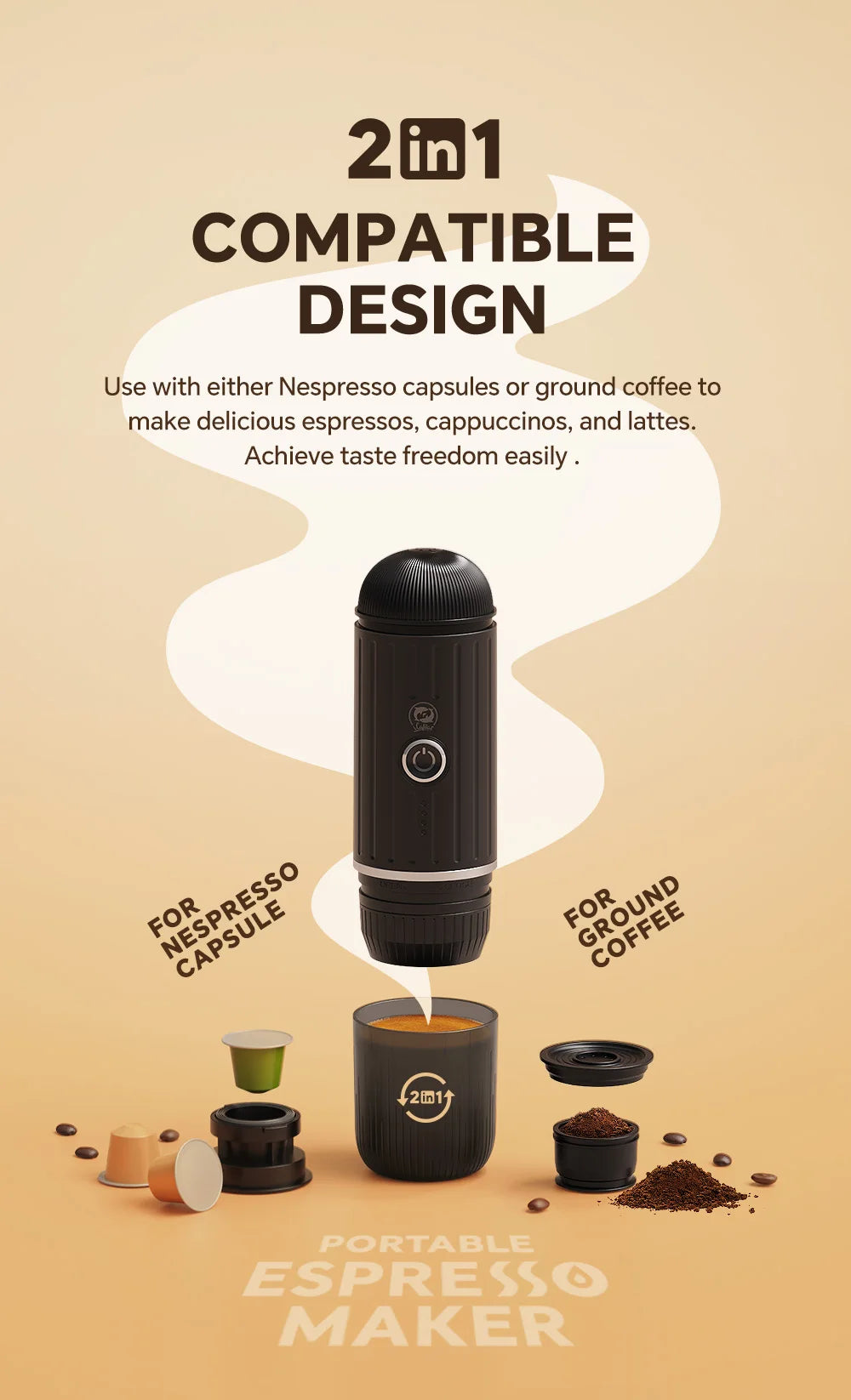 A portable espresso machine is a compact device designed to brew high-quality espresso shots on the go, making it ideal for travel, camping, or office use