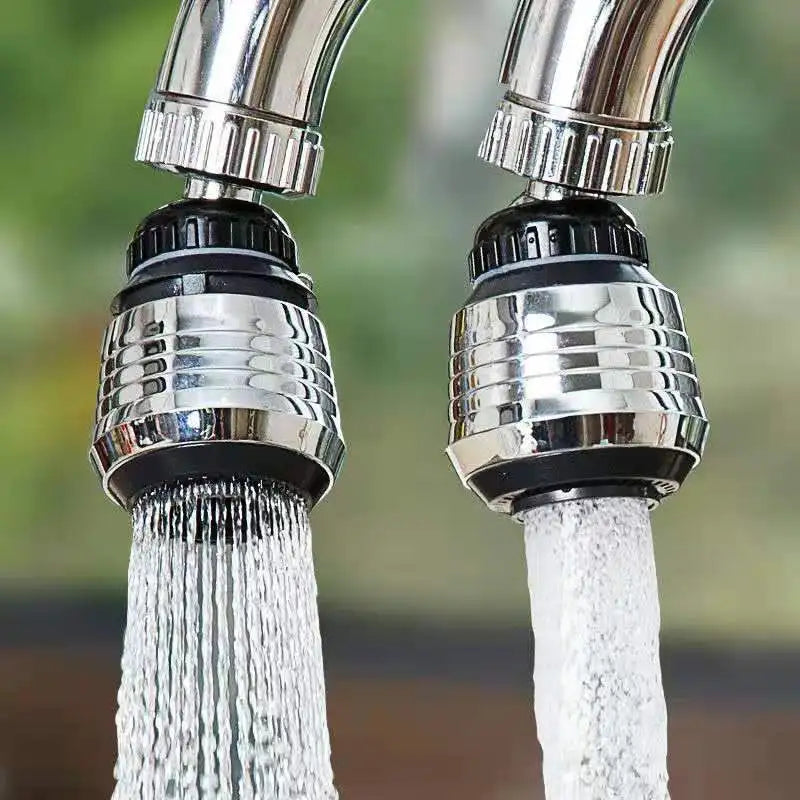 Flexible faucet extension with 360-degree rotation, allowing adjustable water flow direction for enhanced sink accessibility