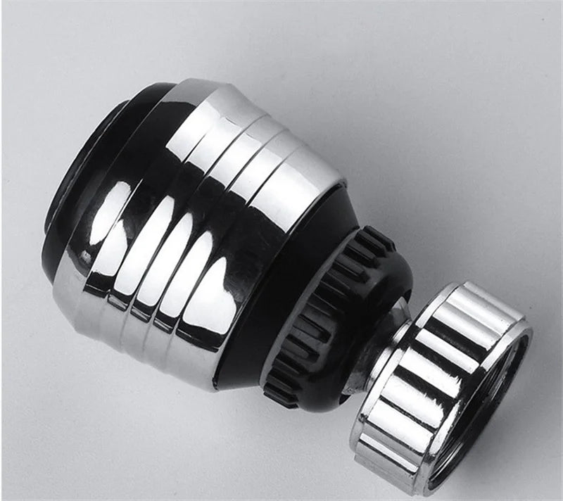 Flexible faucet extension with 360-degree rotation, allowing adjustable water flow direction for enhanced sink accessibility