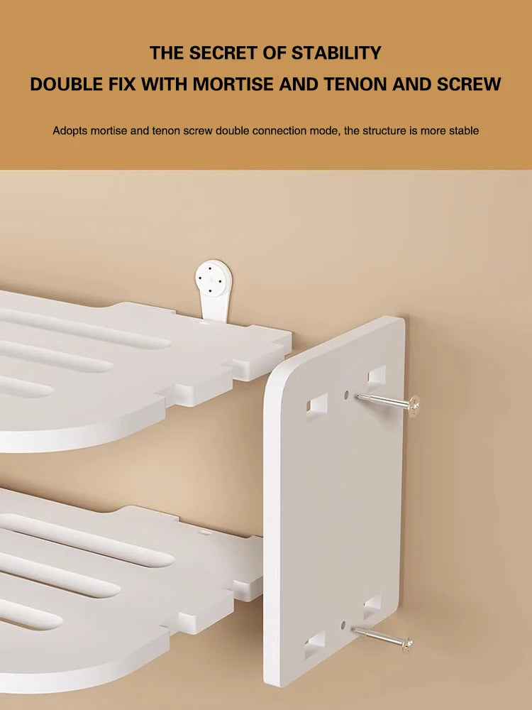 A Wi-Fi hanging shelf is a wall-mounted storage solution designed to hold a Wi-Fi router, modem, or other small electronic devices. These shelves help optimize signal strength by positioning the router at an ideal height and provide organized cable management to reduce clutter.