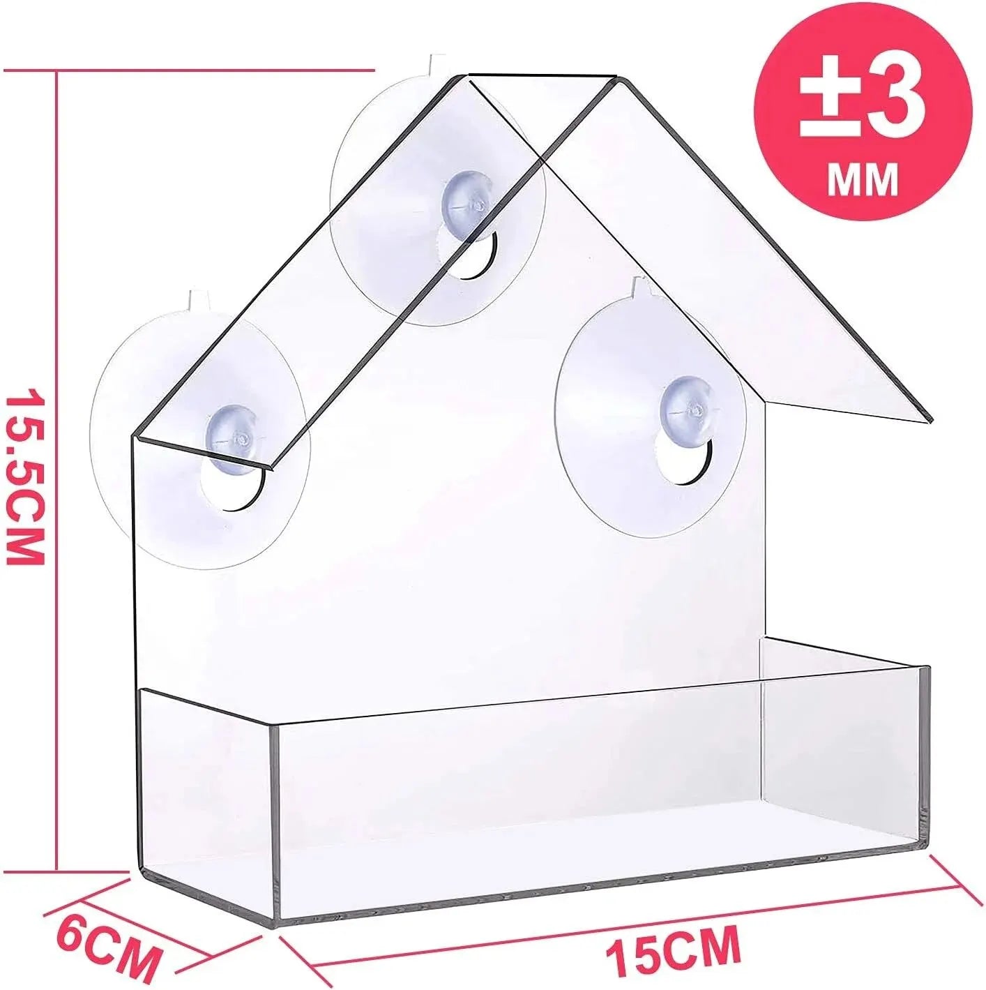 Acrylic Bird Feeder Clear Window