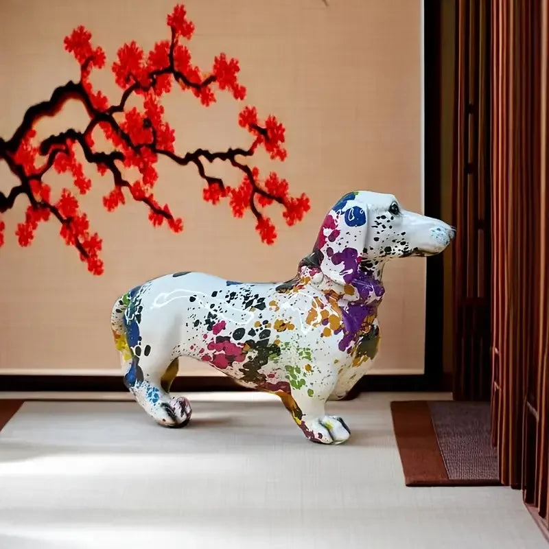 Figura de perro salchicha de colores