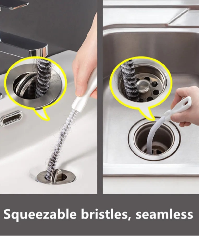 A flexible pipe dredging brush designed to clean the interior of pipes and drains. It features durable bristles attached to a long, bendable handle, allowing it to navigate through curves and remove debris, ensuring optimal water flow