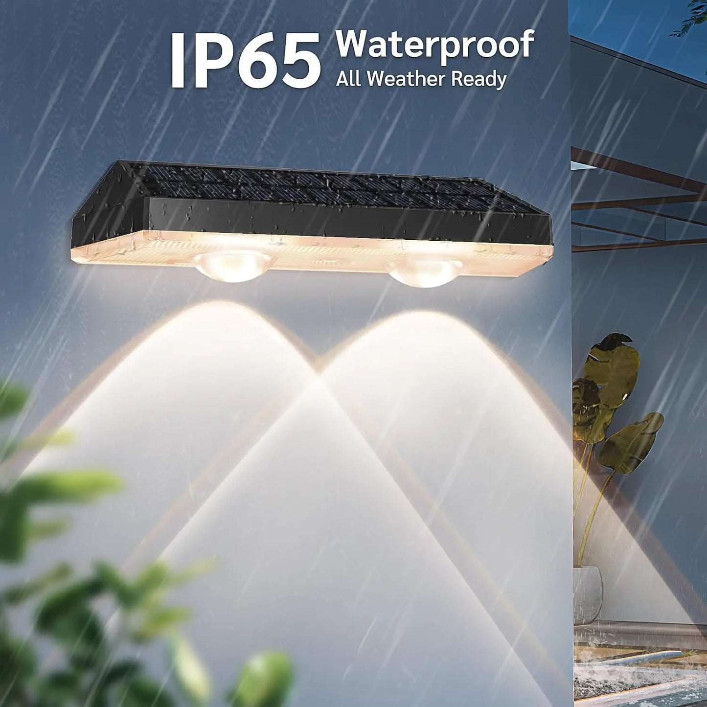 Luz solar para vallas que cambia de color RGB para exteriores y jardín