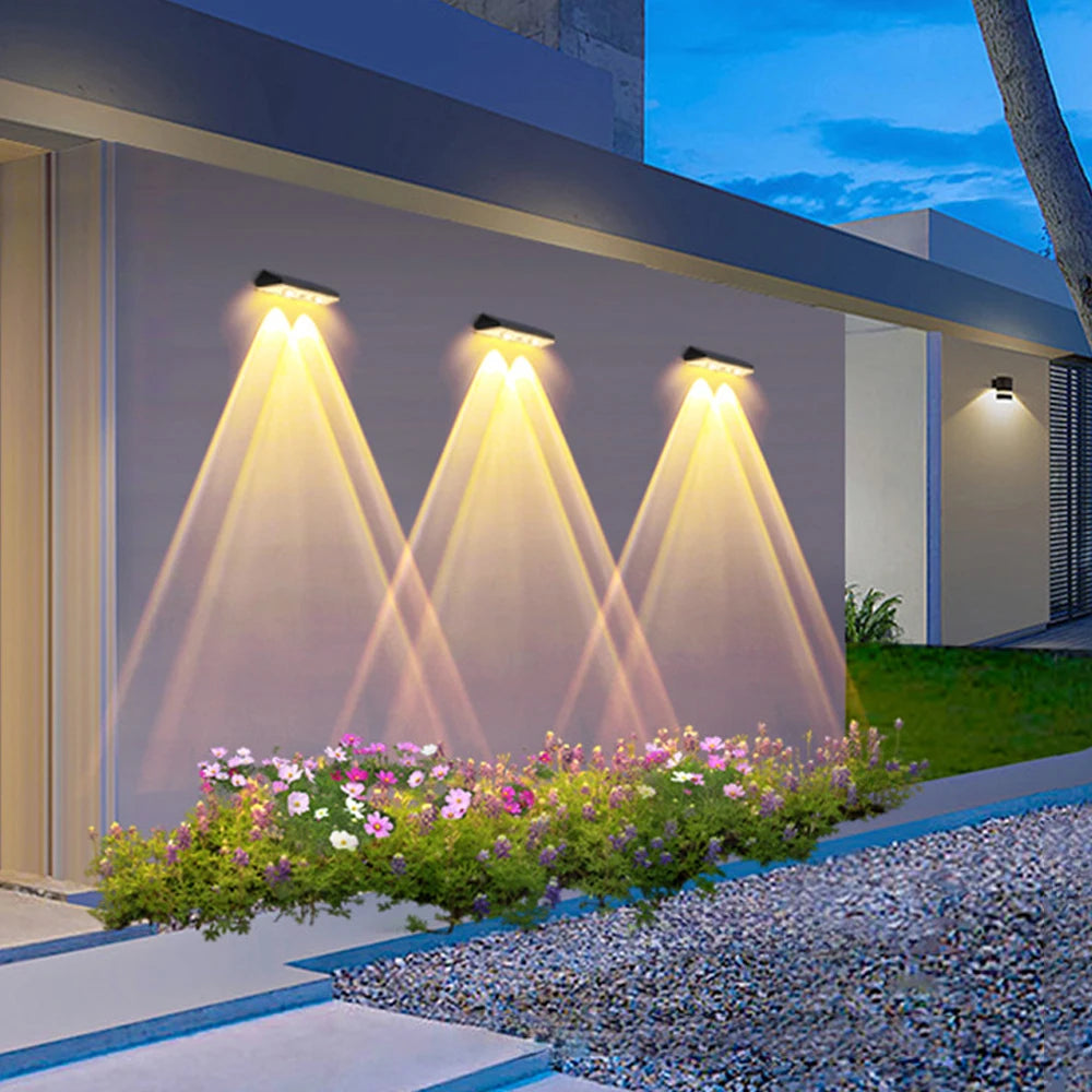 Luz solar para vallas que cambia de color RGB para exteriores y jardín