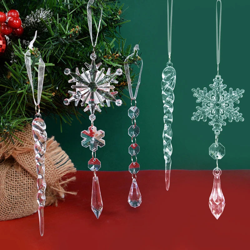 Simulación de colgantes de hielo para Navidad