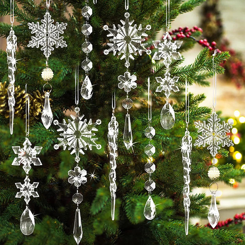 Simulación de colgantes de hielo para Navidad