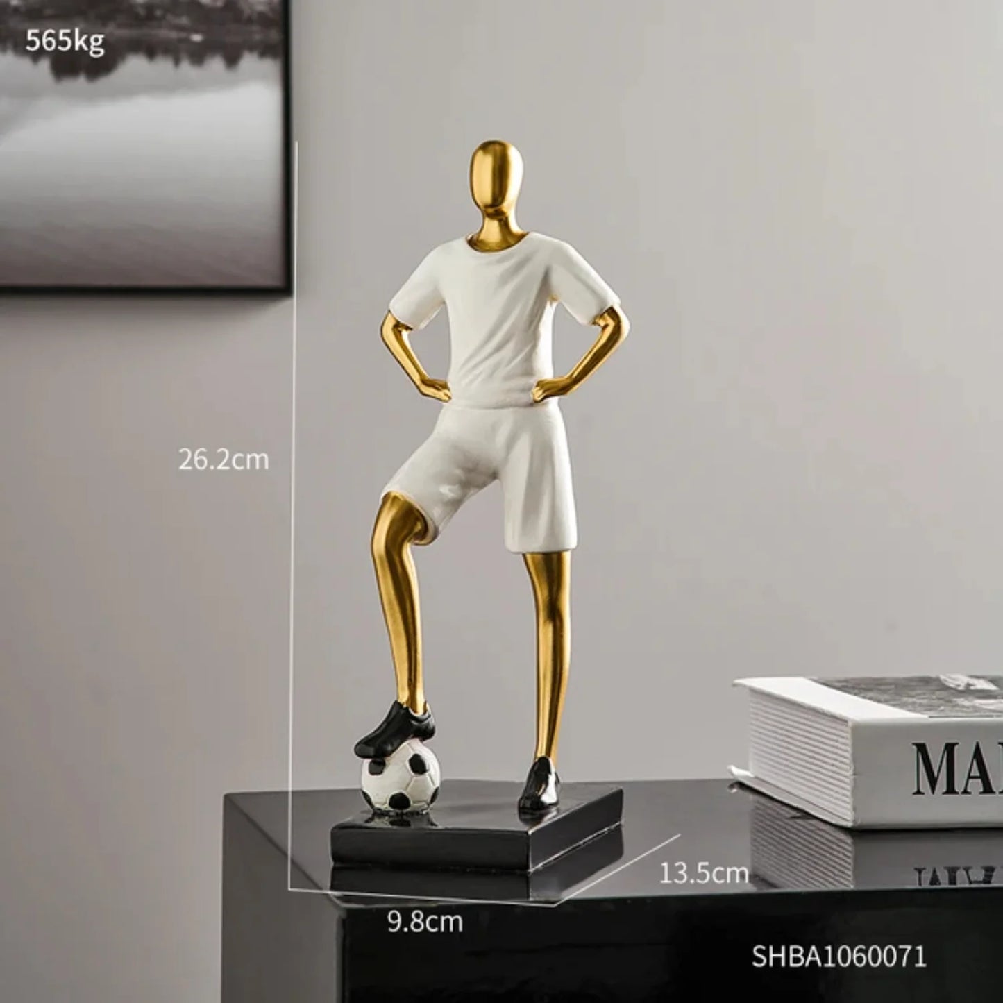 Estatua de resina de jugador de fútbol