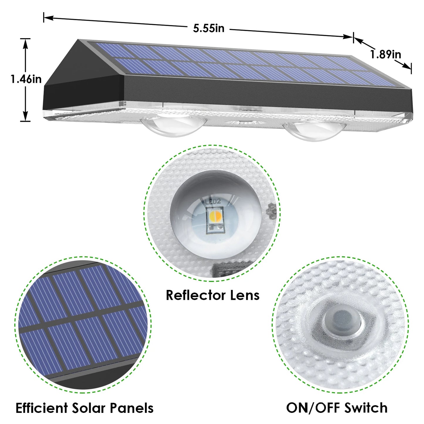 Luz solar para vallas que cambia de color RGB para exteriores y jardín