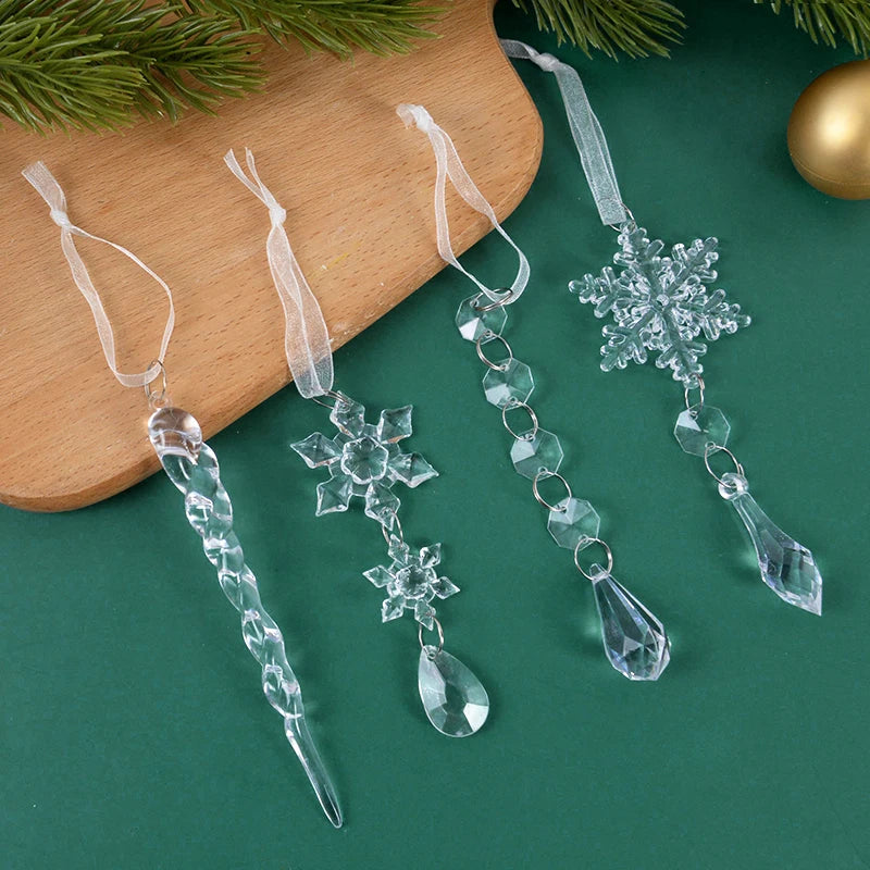 Simulación de colgantes de hielo para Navidad