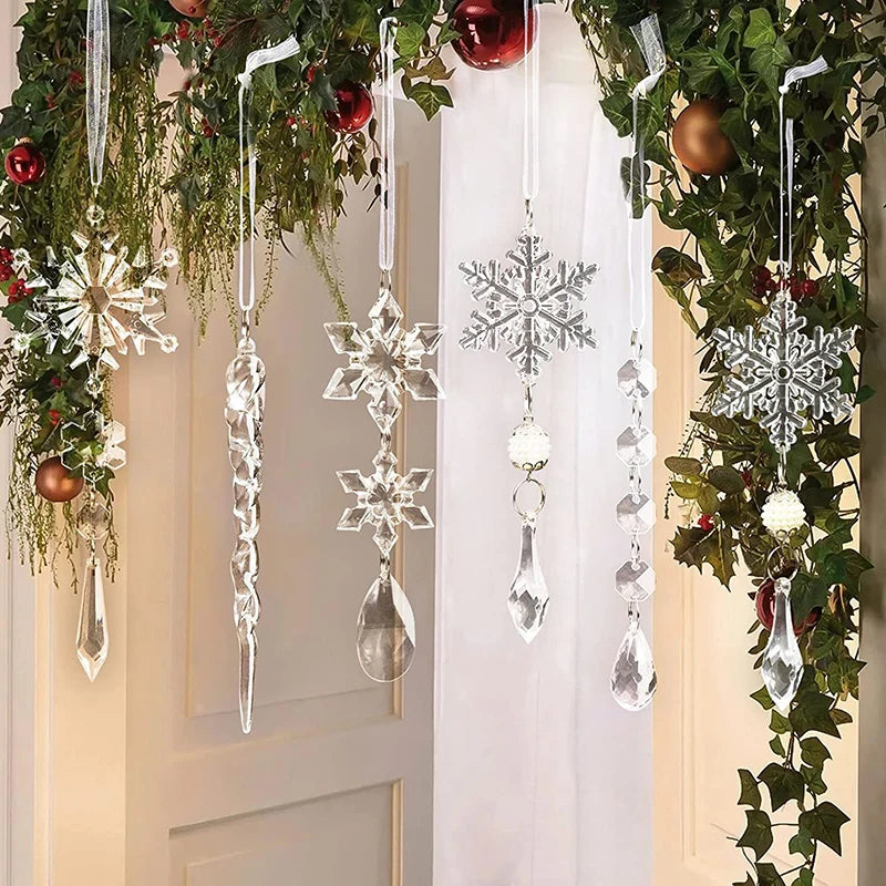 Simulación de colgantes de hielo para Navidad