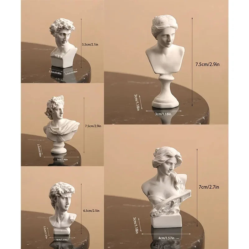 Escultura de busto de yeso y resina