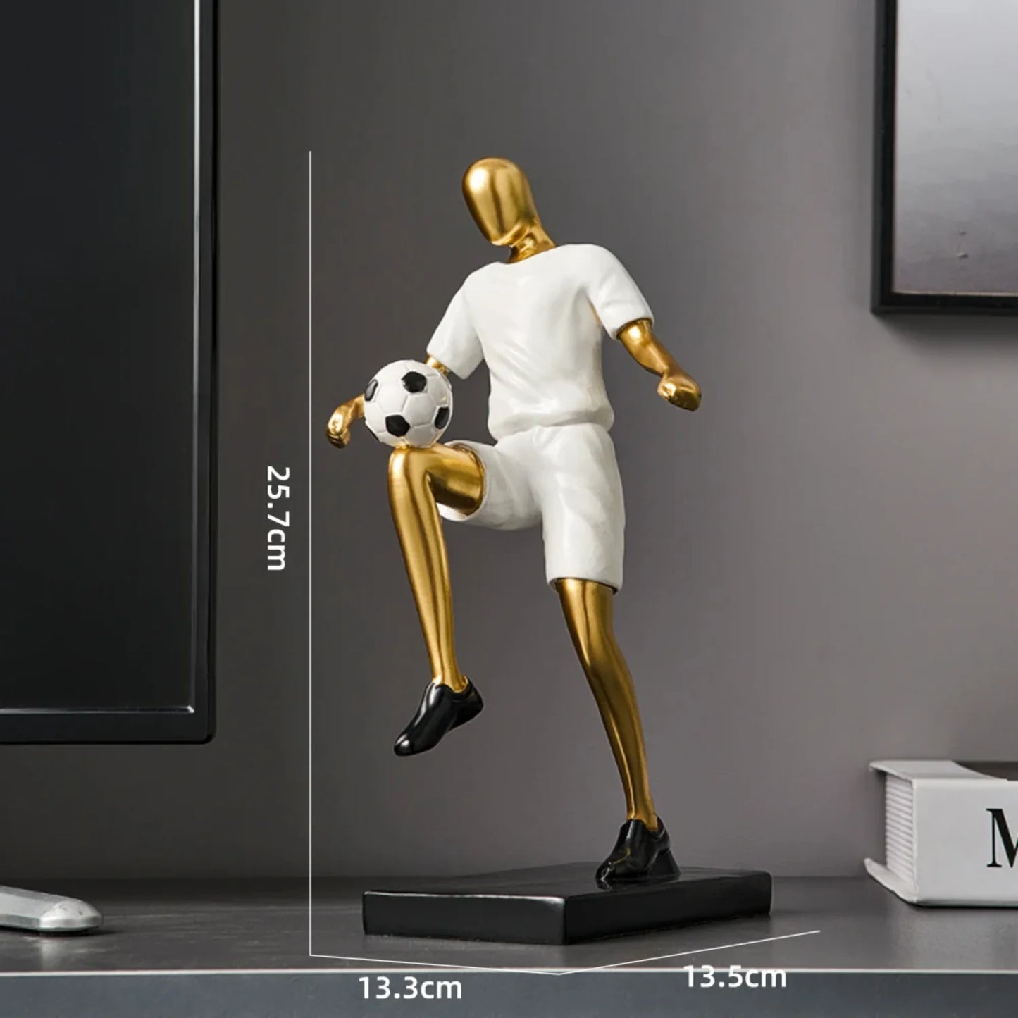 Estatua de resina de jugador de fútbol