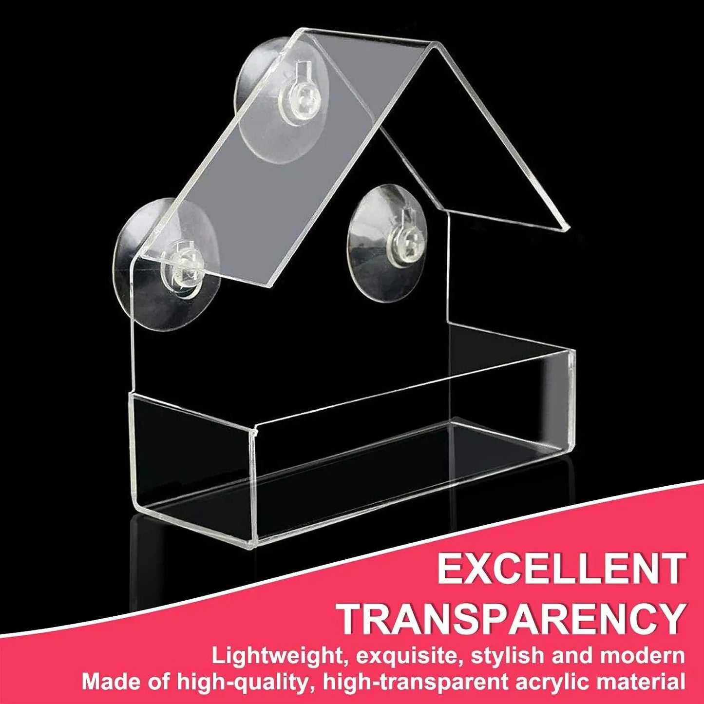 Acrylic Bird Feeder Clear Window