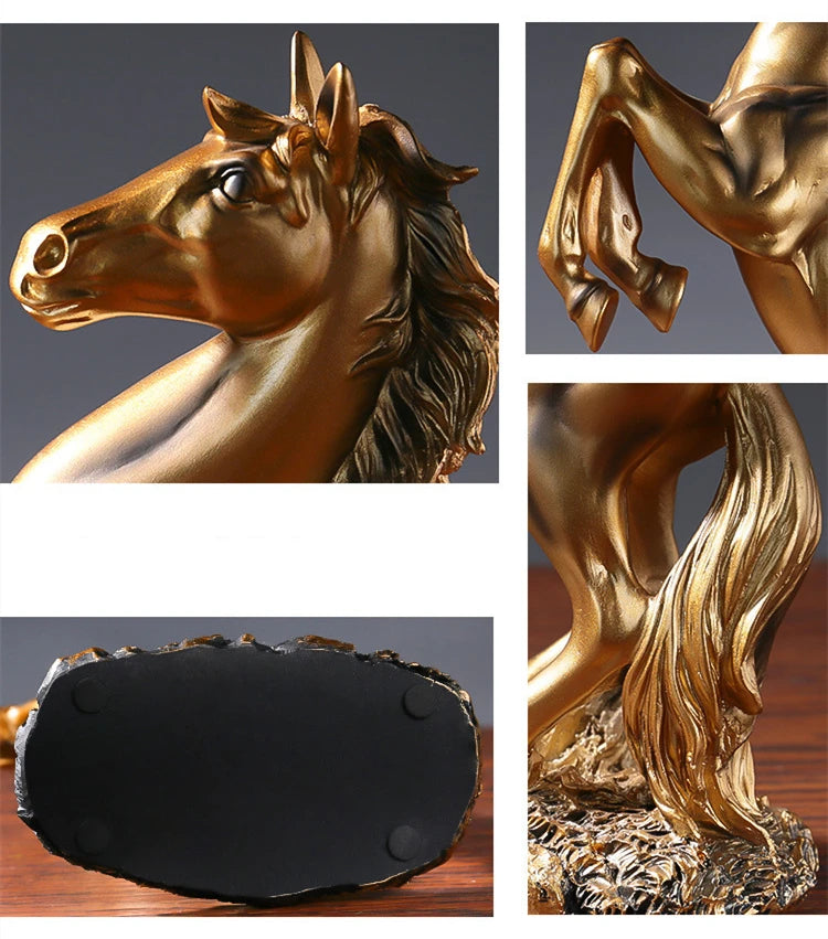 Estatua de resina de caballo nórdico