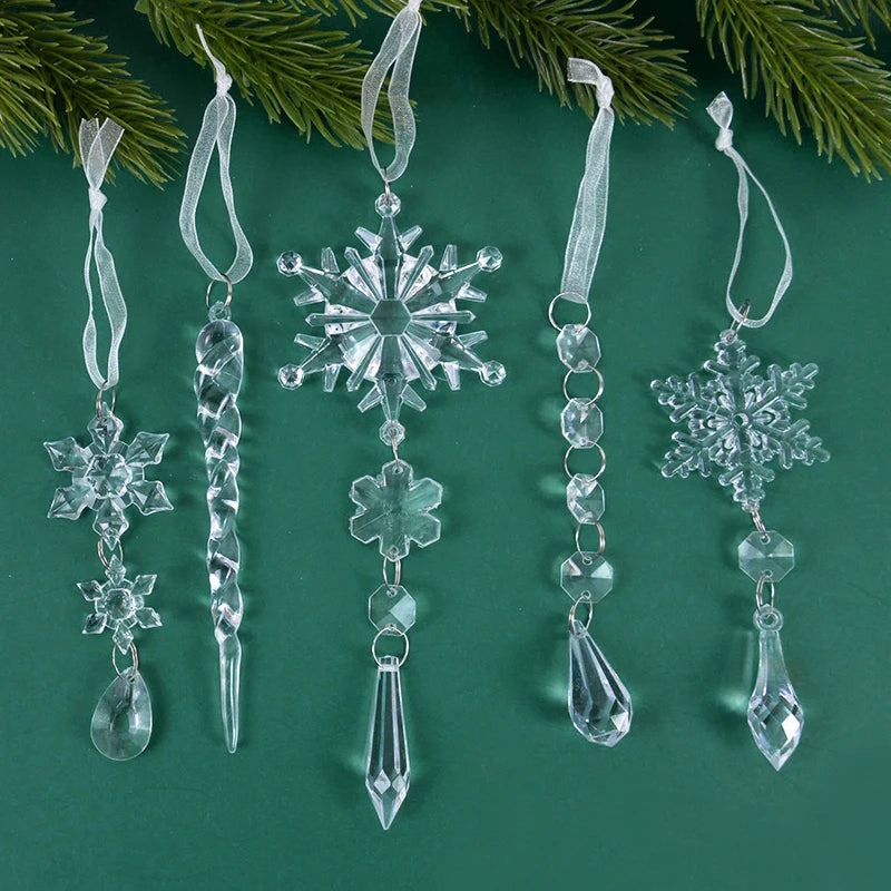 Simulación de colgantes de hielo para Navidad