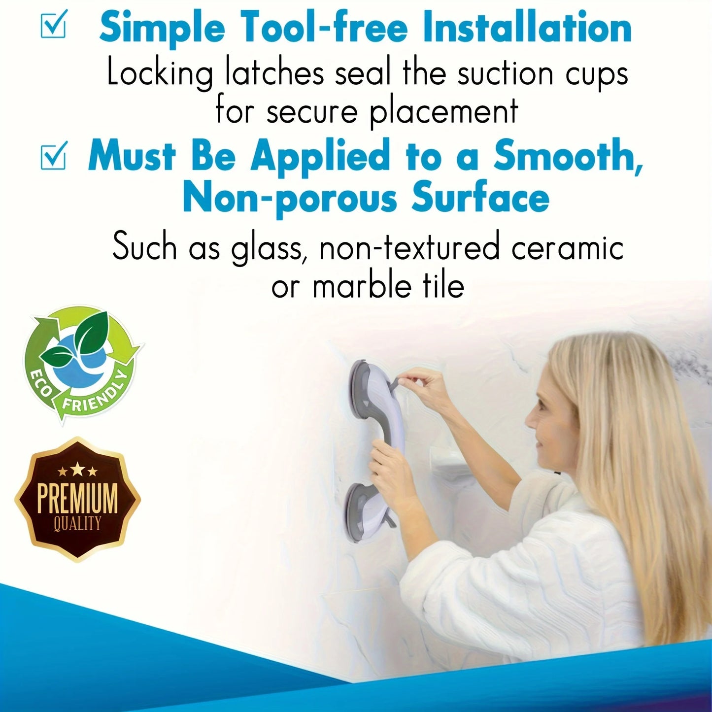A sturdy, wall-mounted bathroom grab bar designed to provide support and prevent falls, featuring a non-slip surface and constructed from corrosion-resistant materials suitable for wet environments.