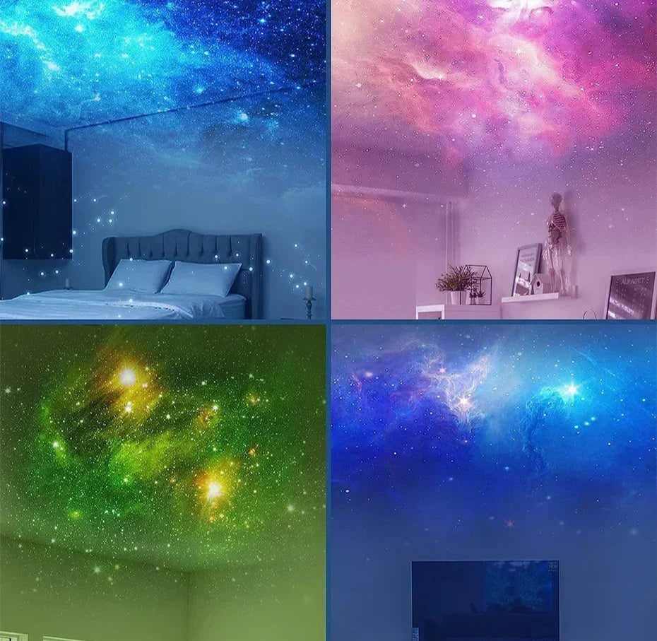 Galaxy Star Light Starry Protectors, a set of LED lights that create a mesmerizing starry sky effect, perfect for illuminating bedrooms or living spaces. These lights are designed to project stars onto the walls and ceiling, offering a peaceful, celestial ambiance.