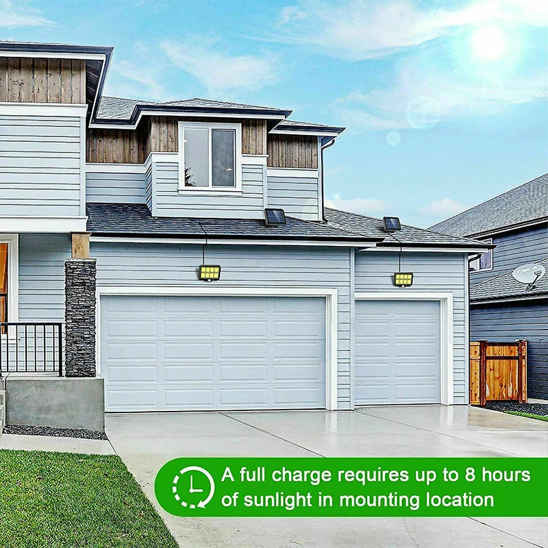 Modern solar-powered split wall lamp with energy-efficient LED lighting. Designed for outdoor use, featuring a sleek, weather-resistant build and automatic dusk-to-dawn activation for enhanced illumination and security