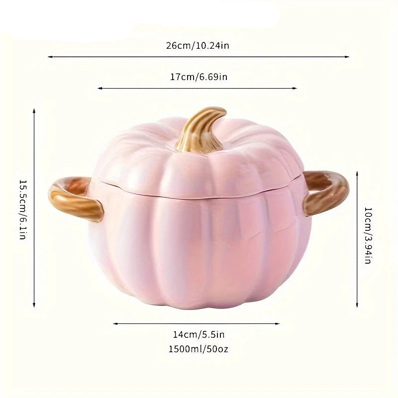 Elegant ceramic bowl with a matching lid, featuring a smooth glazed finish. Ideal for serving soups, stews, or storing leftovers while keeping food warm