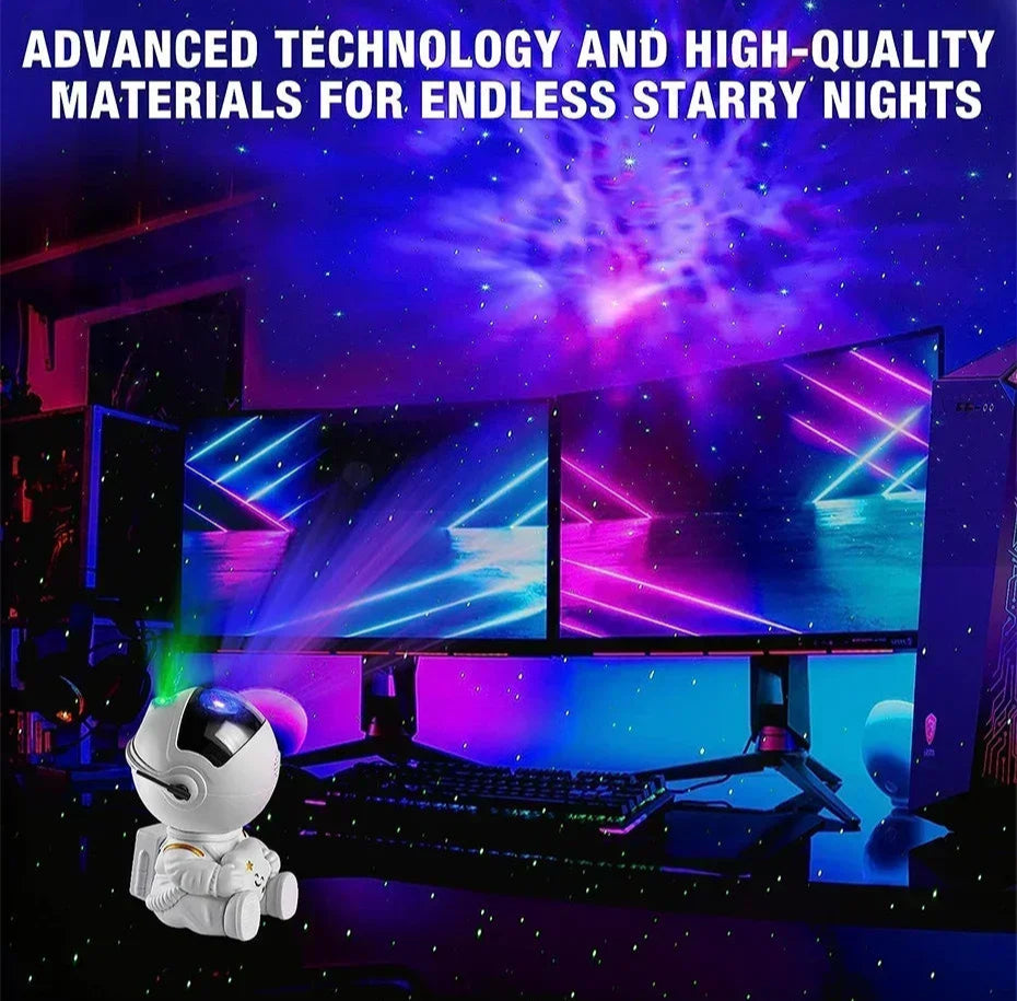 Galaxy Star Light Starry Protectors, a set of LED lights that create a mesmerizing starry sky effect, perfect for illuminating bedrooms or living spaces. These lights are designed to project stars onto the walls and ceiling, offering a peaceful, celestial ambiance.