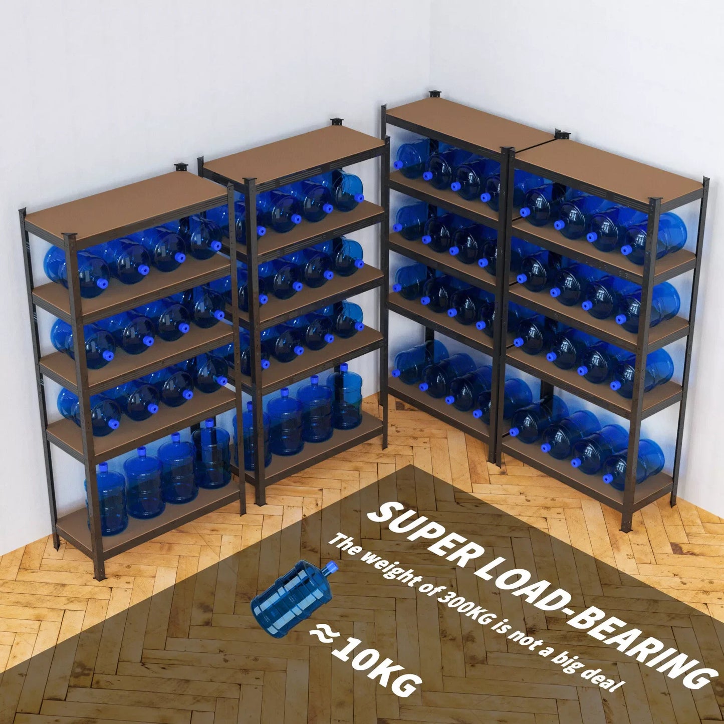 A versatile shelving unit featuring multiple adjustable shelves, crafted from durable materials to provide ample storage and display space for various items in homes, offices, or retail environments.