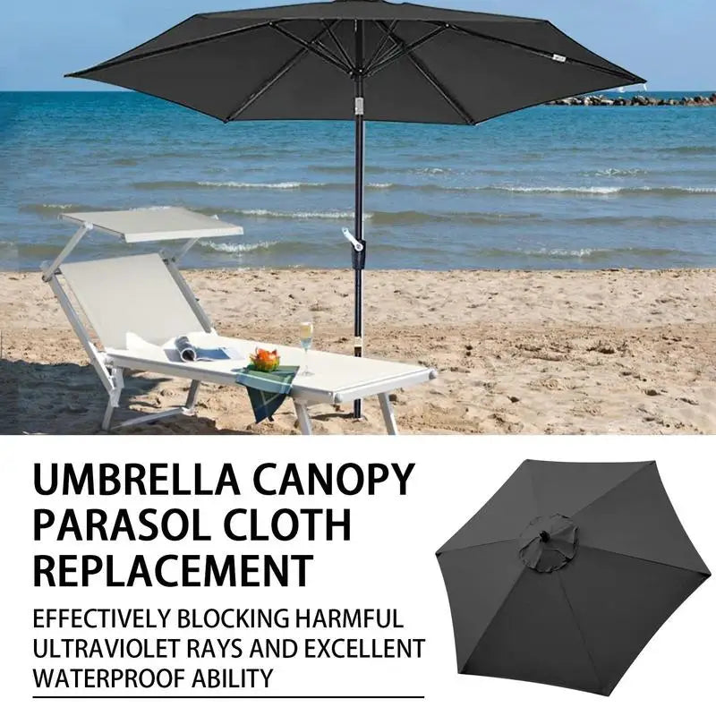 A durable patio umbrella replacement canopy made from high-quality, weather-resistant fabric. Designed to fit standard umbrella frames, it provides effective protection against sun and rain, enhancing the longevity and appearance of outdoor spaces