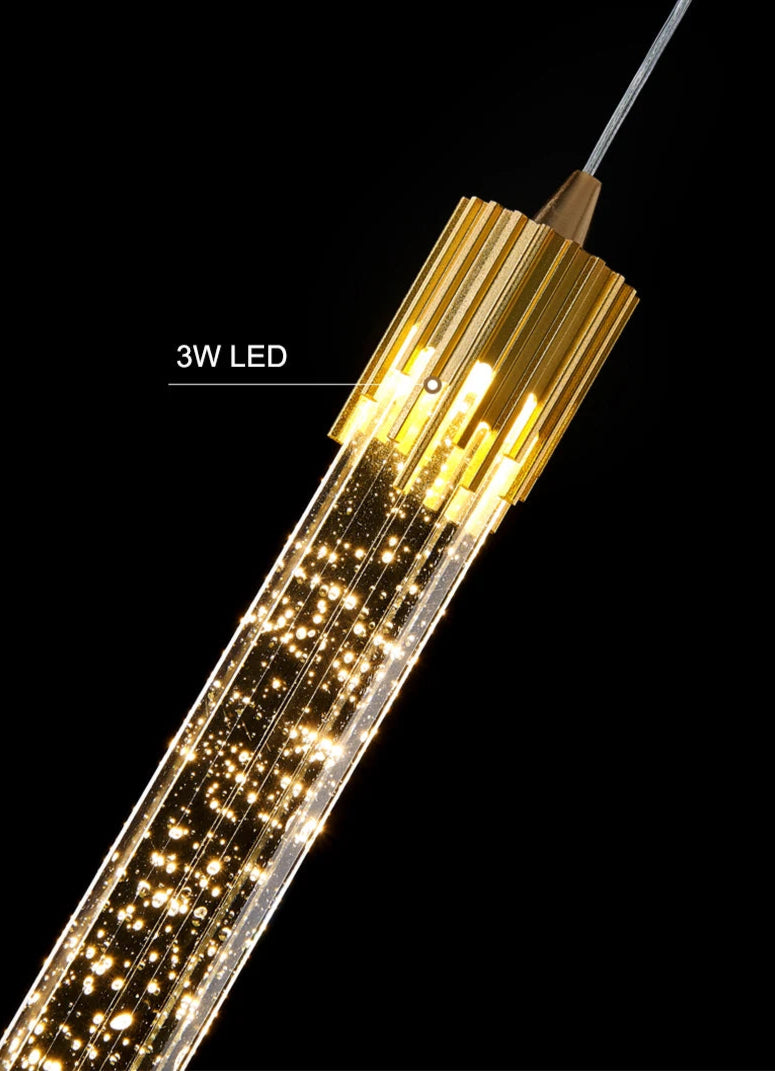 A modern luxury crystal pendant lamp featuring elegant crystal elements suspended from a sleek, contemporary fixture. Designed to add sophistication and glamour to any space, this lamp combines high-quality materials with innovative design, making it a striking focal point in both modern and traditional interiors