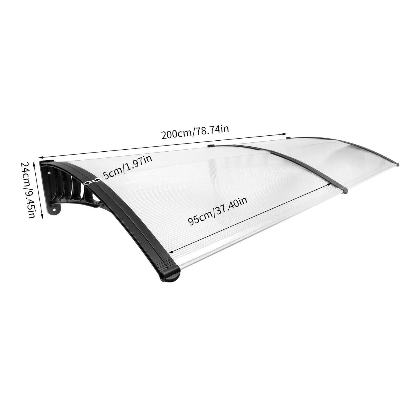 A front door canopy, also known as a door awning, is a protective structure attached above a doorway. It shields the entrance from weather elements such as rain, snow, and sun, enhancing both the functionality and aesthetic appeal of the home's exterior
