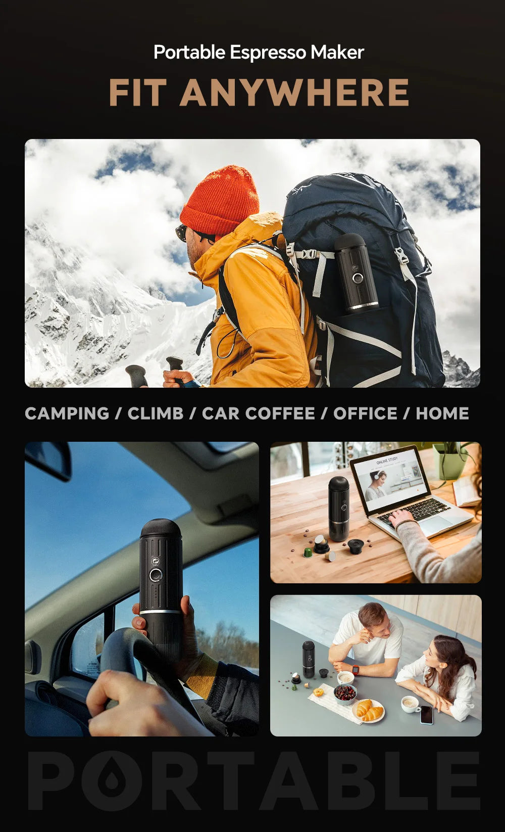 A portable espresso machine is a compact device designed to brew high-quality espresso shots on the go, making it ideal for travel, camping, or office use