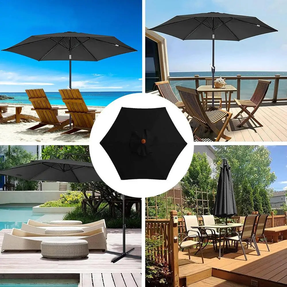A durable patio umbrella replacement canopy made from high-quality, weather-resistant fabric. Designed to fit standard umbrella frames, it provides effective protection against sun and rain, enhancing the longevity and appearance of outdoor spaces