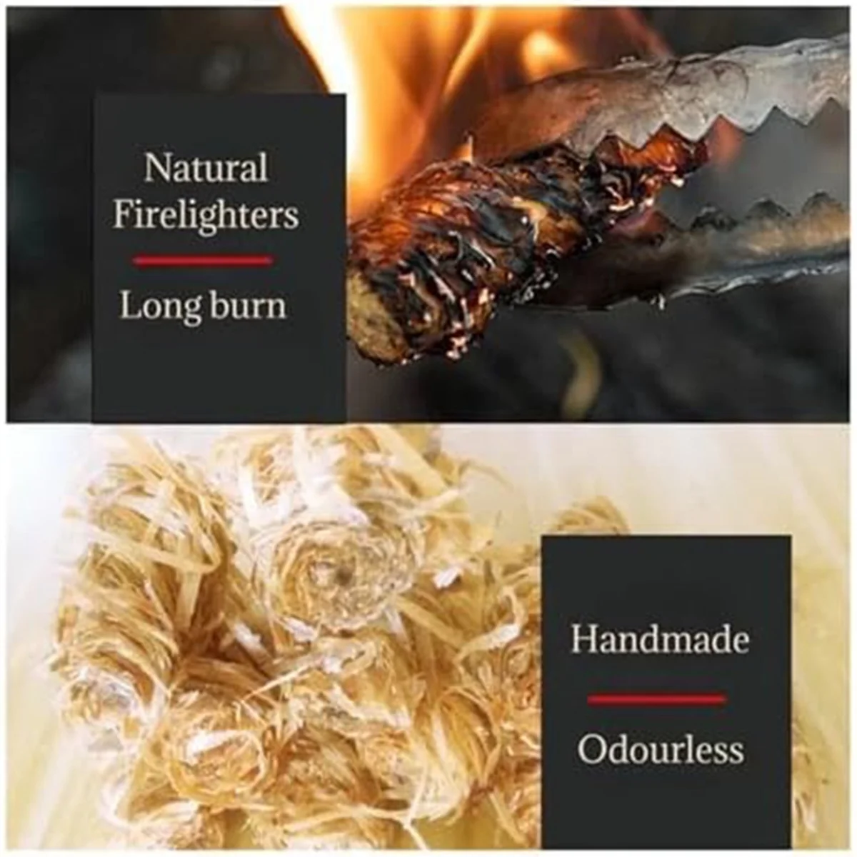 Natural firelighters designed for wood burners, crafted from eco-friendly materials such as wood wool and wax. These firelighters provide a clean, odourless burn, ensuring a quick and efficient ignition for your stove or fireplace.