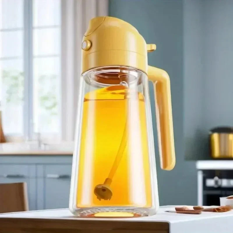 500ml Dual-Function Glass Oil Sprayer and Bottle for BBQ, Baking, and Kitchen Use