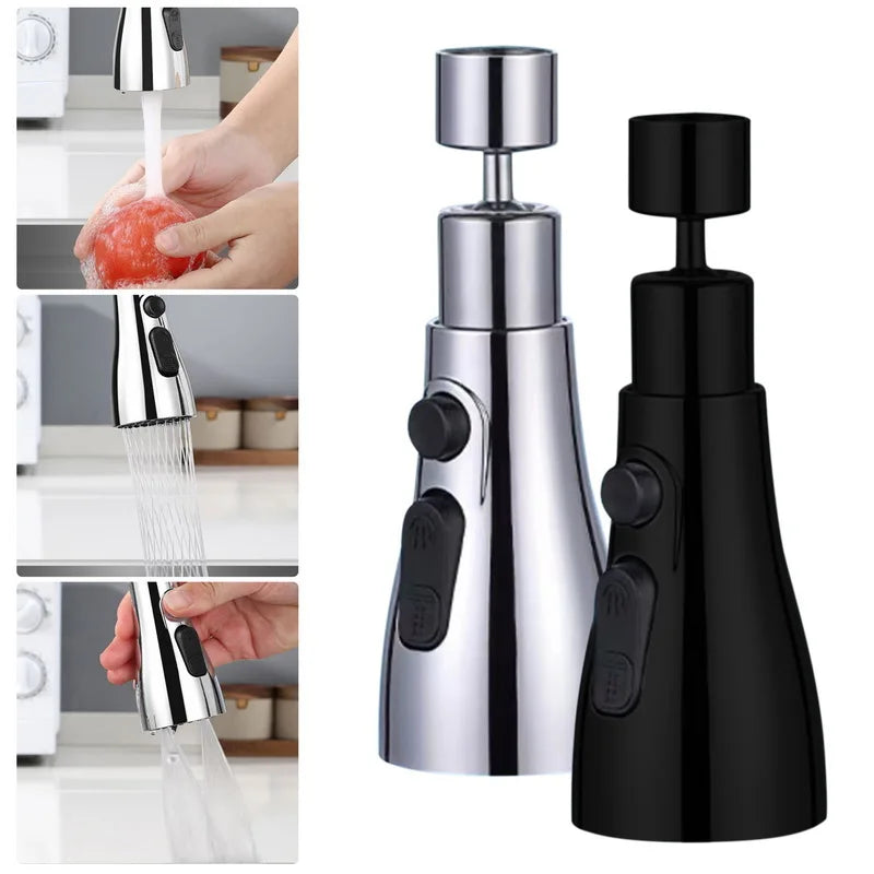 Universal 360° Rotating Kitchen Faucet Extender with Aerator and Splash Filter for Washbasin Use