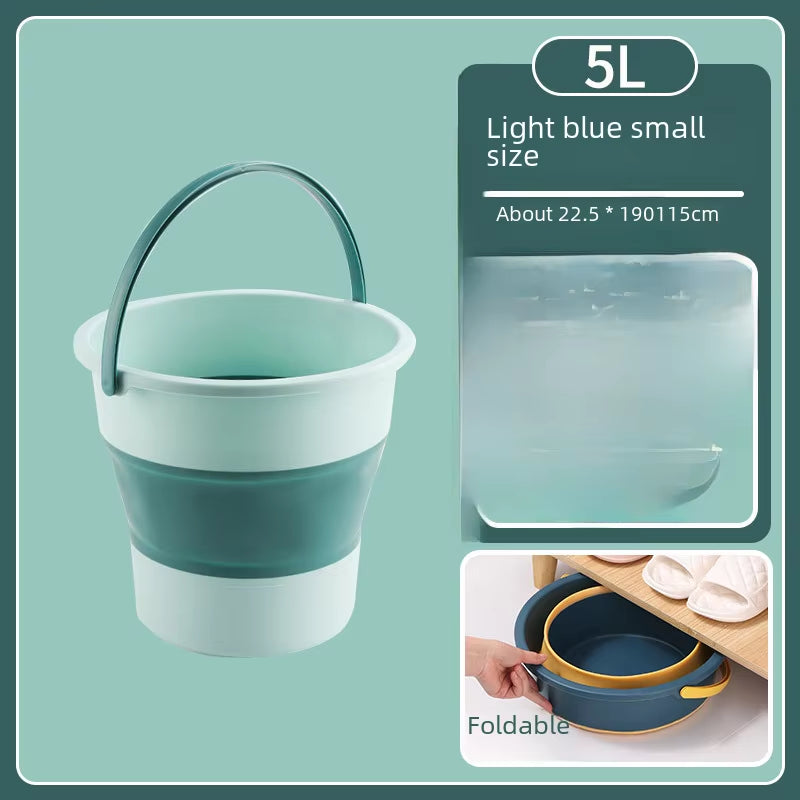 Portable Folding Washing Bucket for Home and Car Use - Durable Plastic Outdoor Fishing Bucket