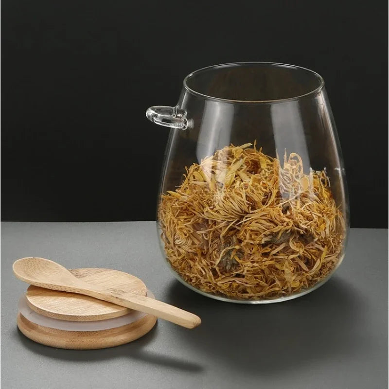 Airtight Glass Storage Jars with Lids for Food Preservation - Ideal for Sugar, Tea, and Coffee in the Kitchen