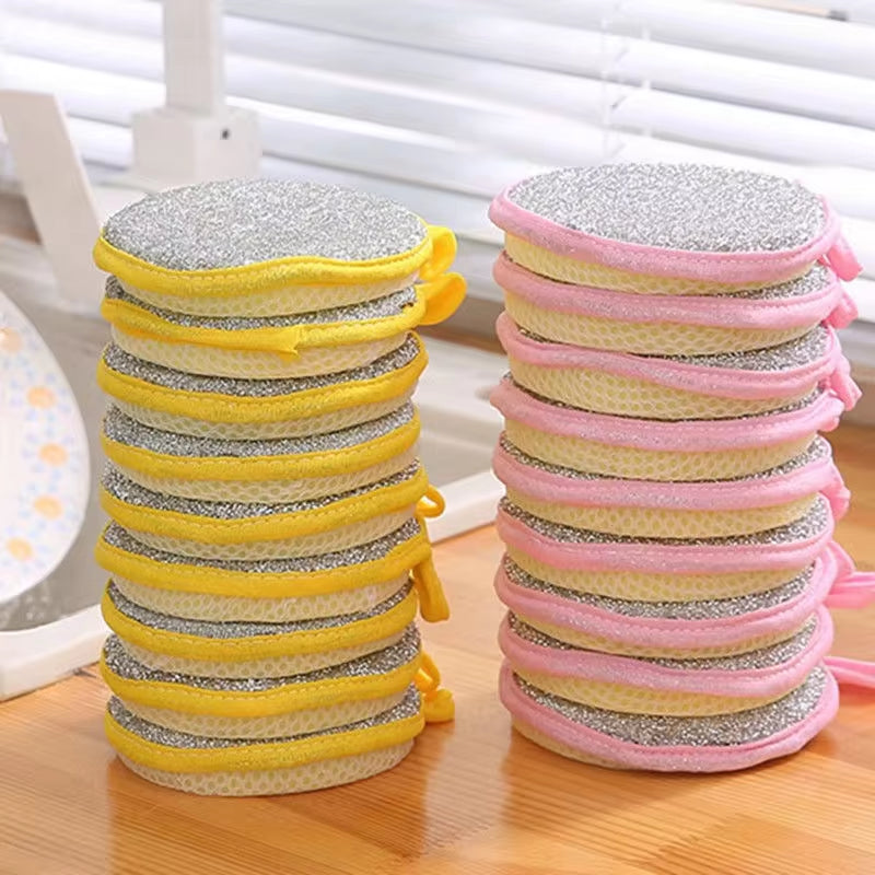 5/10 Pack Dual-Sided Dishwashing Sponges and Brushes for Effective Kitchen Cleaning