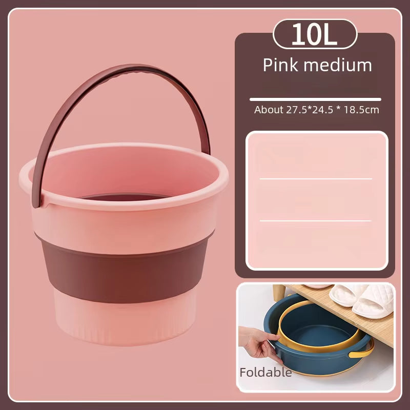 Portable Folding Washing Bucket for Home and Car Use - Durable Plastic Outdoor Fishing Bucket