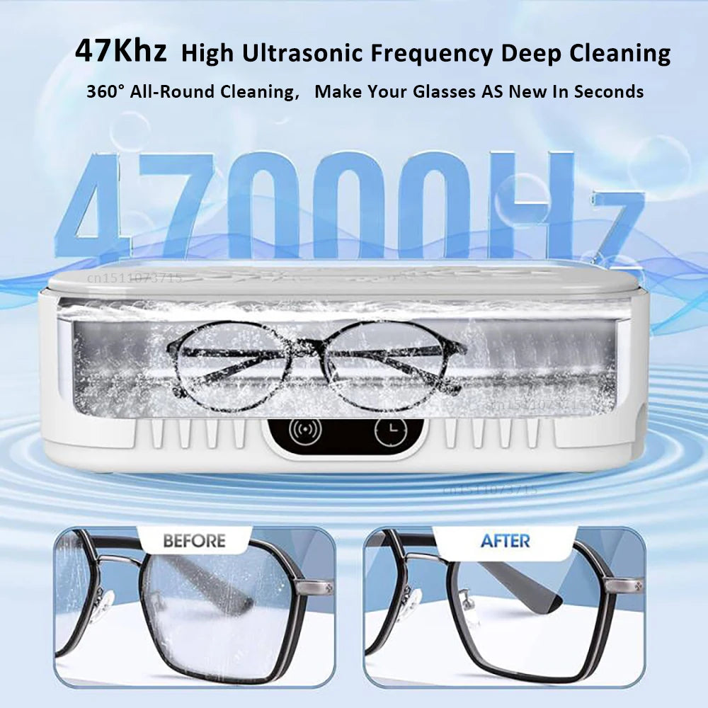 Ultrasonic Jewelry and Glasses Cleaner - High Frequency Cleaning Bath for Effective Jewelry Washing