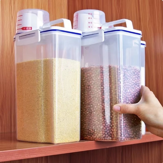 Portable Sealed Storage Jar for Grains, Snacks, and Pet Food - Transparent Kitchen Container