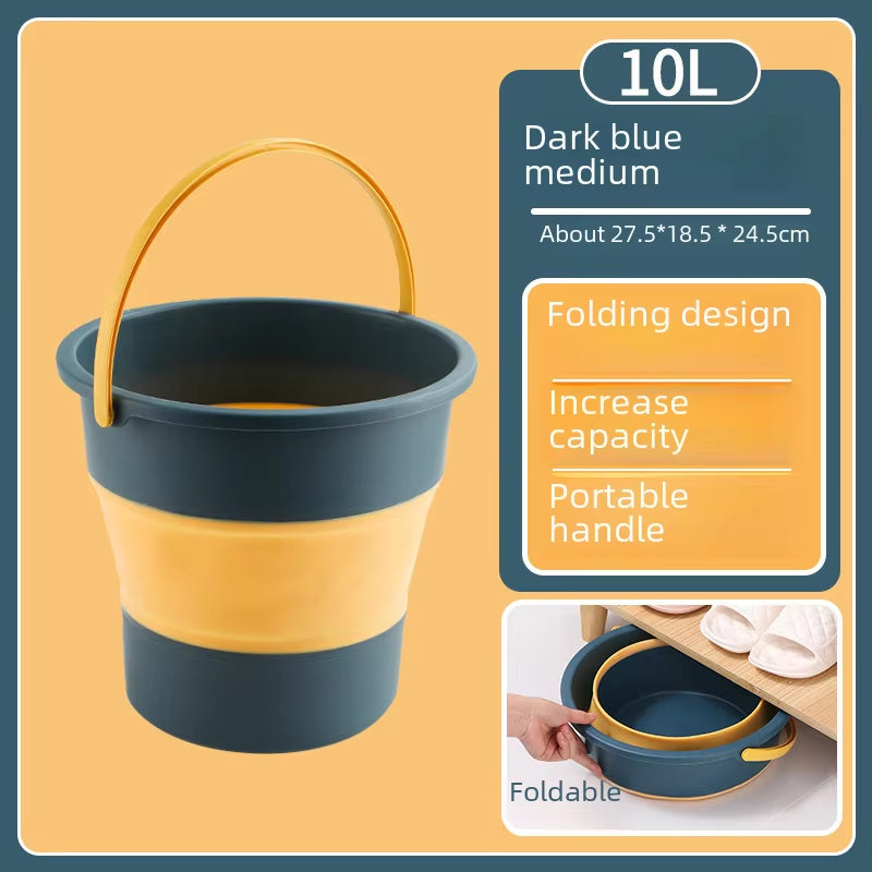 Portable Folding Washing Bucket for Home and Car Use - Durable Plastic Outdoor Fishing Bucket