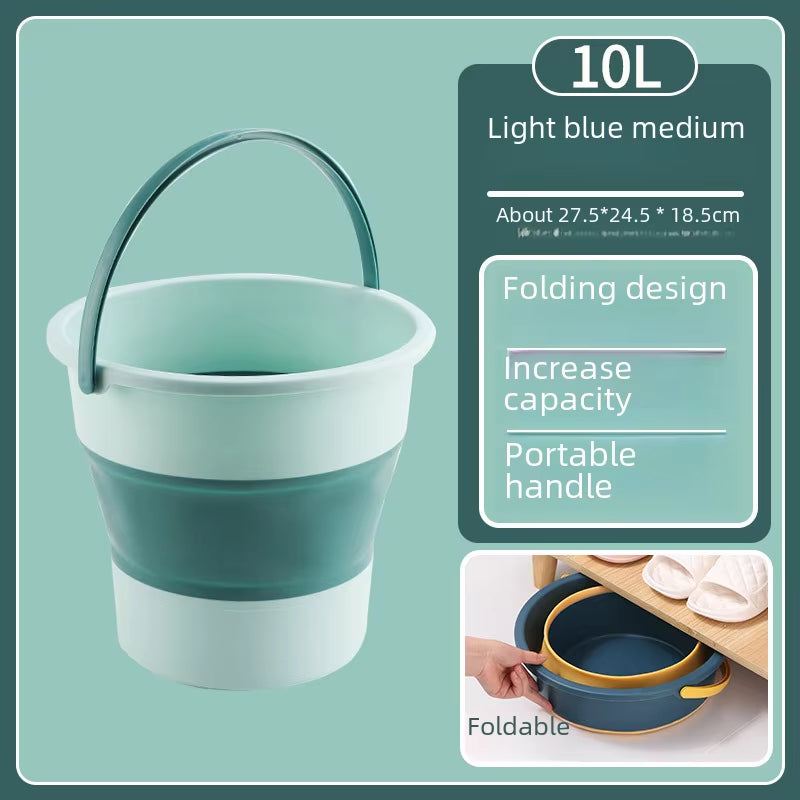 Portable Folding Washing Bucket for Home and Car Use - Durable Plastic Outdoor Fishing Bucket