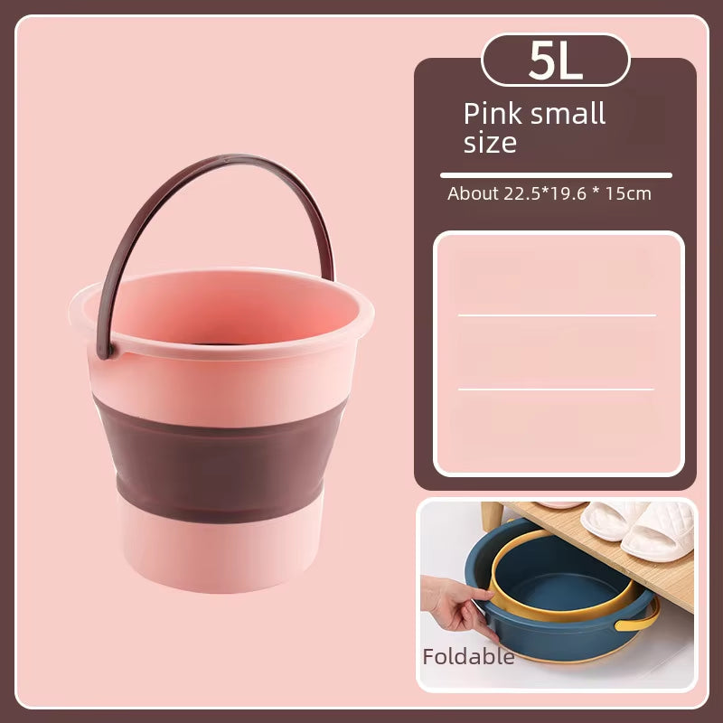 Portable Folding Washing Bucket for Home and Car Use - Durable Plastic Outdoor Fishing Bucket