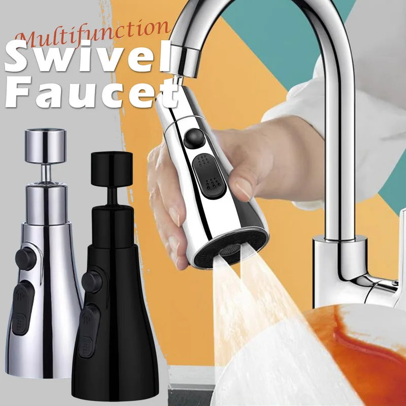 Universal 360° Rotating Kitchen Faucet Extender with Aerator and Splash Filter for Washbasin Use