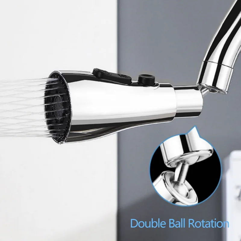 Universal 360° Rotating Kitchen Faucet Extender with Aerator and Splash Filter for Washbasin Use