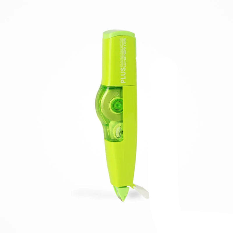 A compact mini roller correction tape dispenser designed for precise and convenient correction of written or printed text. Featuring a small, ergonomic design, it fits comfortably in hand and is ideal for on-the-go use. The tape provides a smooth, opaque correction layer suitable for immediate writing over, making it perfect for students, professionals, and anyone needing quick text corrections.