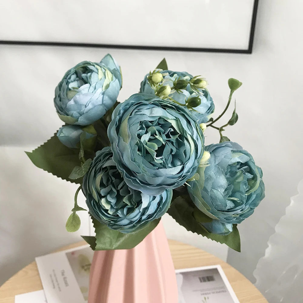 Artificial silk peony bouquet