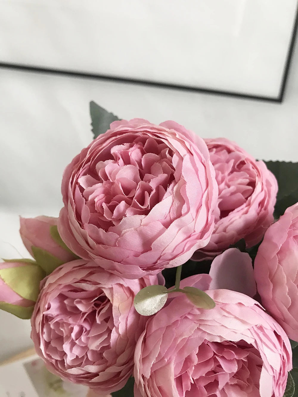 Artificial silk peony bouquet